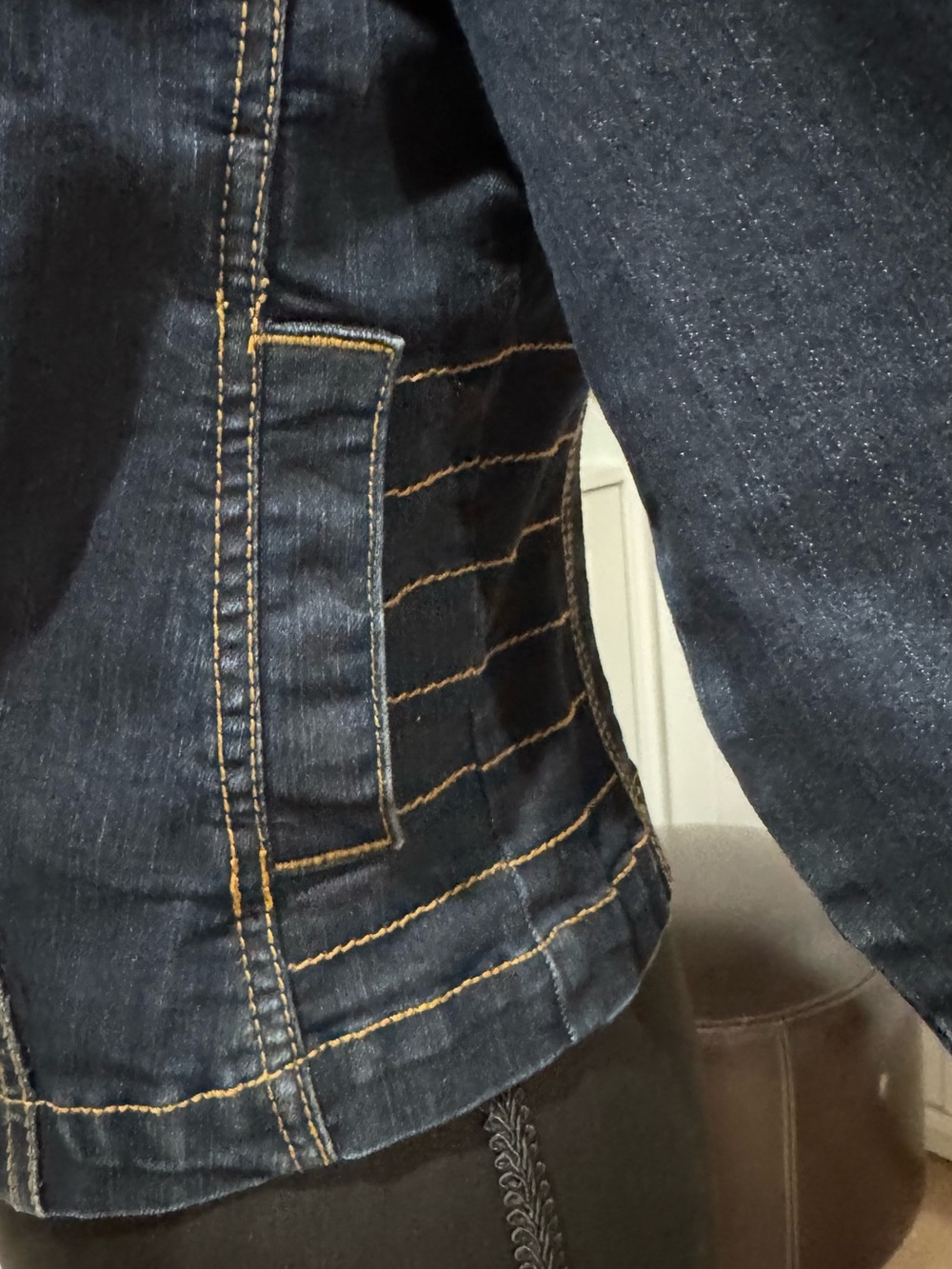 Vintage Caché Y2K Dark Wash Cropped Denim Jacket XS - Picture 10 of 12
